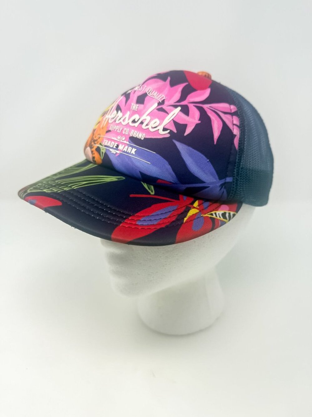 Herschel Supply Co. Whaler Mesh Soft Brim Youth Kids Trucker Hat Jungle Floral